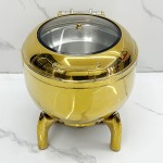 Food Warmer Supplier - Gold Silver Warm Soup Pot for Wedding Hotel