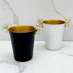 Ice Bucket Manufacturer - Luxury Gold Deer Head Stainless Steel Drink Cooler