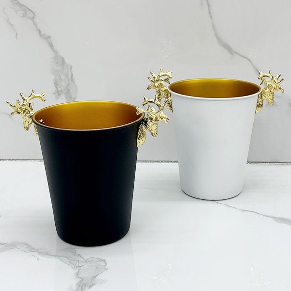 Ice Bucket Manufacturer - Luxury Gold Deer Head Stainless Steel Drink Cooler
