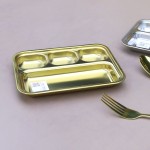 Plate Supplier - Korean Stainless Steel Gold Divided Plates for Kids