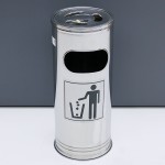 Ashtray Tray Supplier - Round Stainless Steel Commercial Dustbin