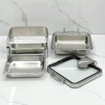Food Warmer Supplier - 304 Stainless Steel Square Electric Buffet Set