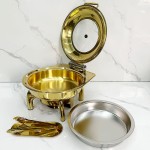 Chafing Dish Factory - Gold Round Buffet Food Warmer for 5 Star Hotel
