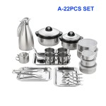 Dinner Set Manufacturer - 19PCS Stainless Steel Outdoor Camping Set