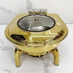 Chafing Dish Factory - Gold Round Buffet Food Warmer for 5 Star Hotel