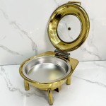 Chafing Dish Factory - Gold Round Buffet Food Warmer for 5 Star Hotel