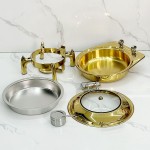 Chafing Dish Factory - Gold Round Buffet Food Warmer for 5 Star Hotel