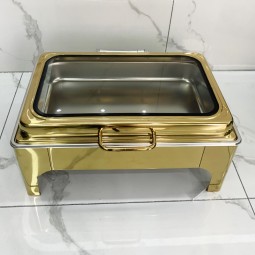 Food Warmer Supplier - Gold Fuel Saving Buffet Chafing Dish Set