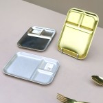 Divided Plate Manufacturer - Gold 3 Compartment Meal Snack Tray