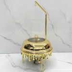 Chafing Dish Set Supplier - 8L Gold Round Buffet Food Warmer for Wedding