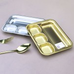 Plate Supplier - Korean Stainless Steel Gold Divided Plates for Kids