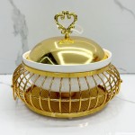 Chafing Dish Supplier - 2L Small Golden Ceramic Food Warmer for Home