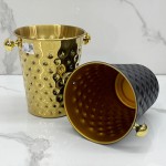 Ice Bucket Supplier - 5L Gold Silver Black Metal Beer Wine Cooler