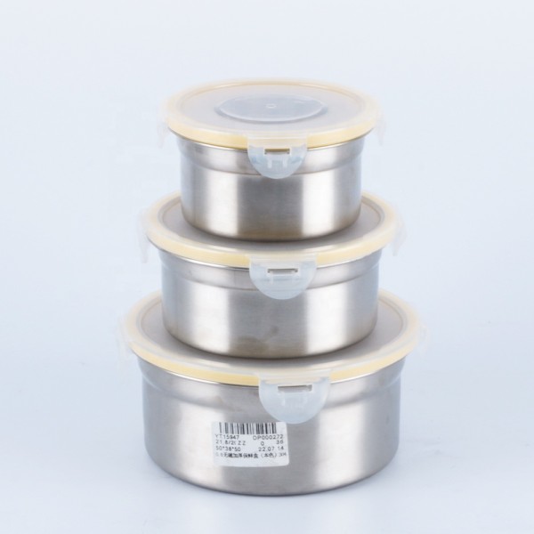 Lunch Box Set Factory - Korean 3PCS Stainless Steel Bento Round Set