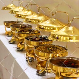 Chafing Dish Manufacturer - 9L Gold Luxury Buffet Set with Hanging Lid