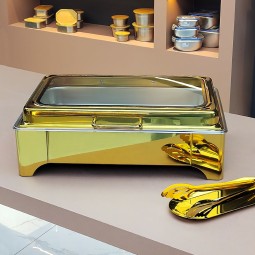 Food Warmer Manufacturer - 9L Silver Gold Electric Buffet Heating Pot