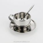 Coffee Cup Set Factory - Stainless Steel Double Wall Cup and Saucer