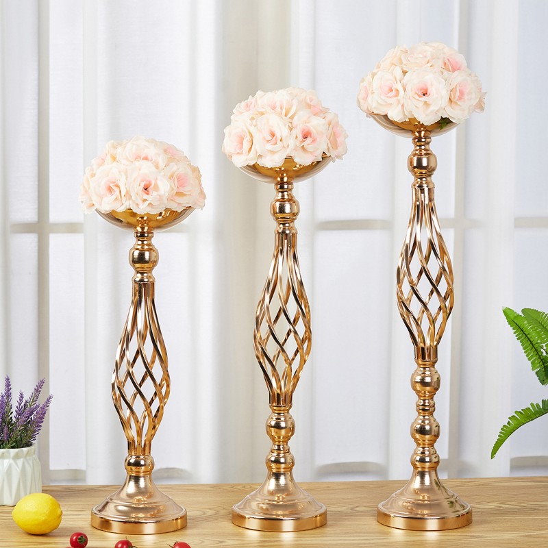 Flower Stand Manufacturer - Tall Crystal Gold Silver Vases for Centerpieces