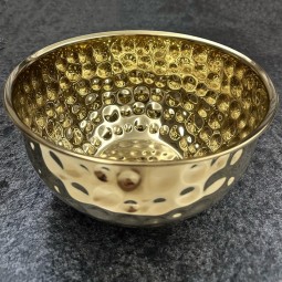 Mixing Bowl Factory - Gold Water Drops Hammered Salad Nesting Bowls