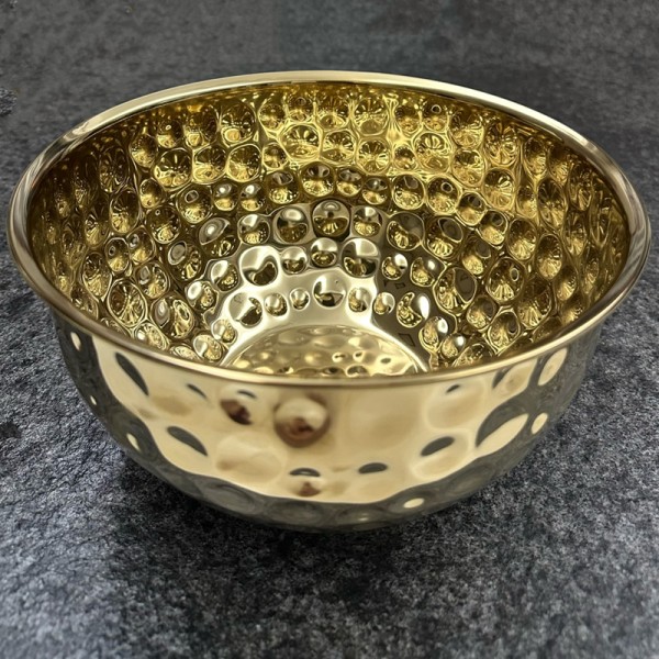 Mixing Bowl Factory - Gold Water Drops Hammered Salad Nesting Bowls