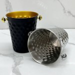 Ice Bucket Supplier - 5L Gold Silver Black Metal Beer Wine Cooler