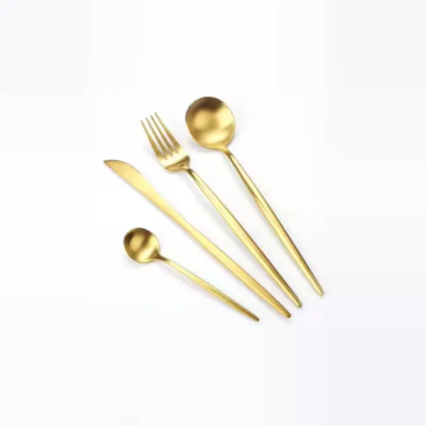 Cutlery Set Factory - Wholesale Stainless Steel Portuguese Matte Gold Set