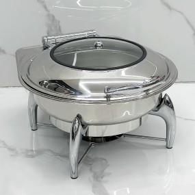 Chafing Dish Manufacturer - 6.5L Luxury Hydraulic Lid Round Food Warmer