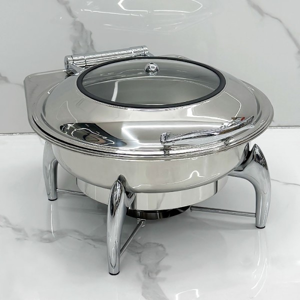 Chafing Dish Manufacturer - 6.5L Luxury Hydraulic Lid Round Food Warmer