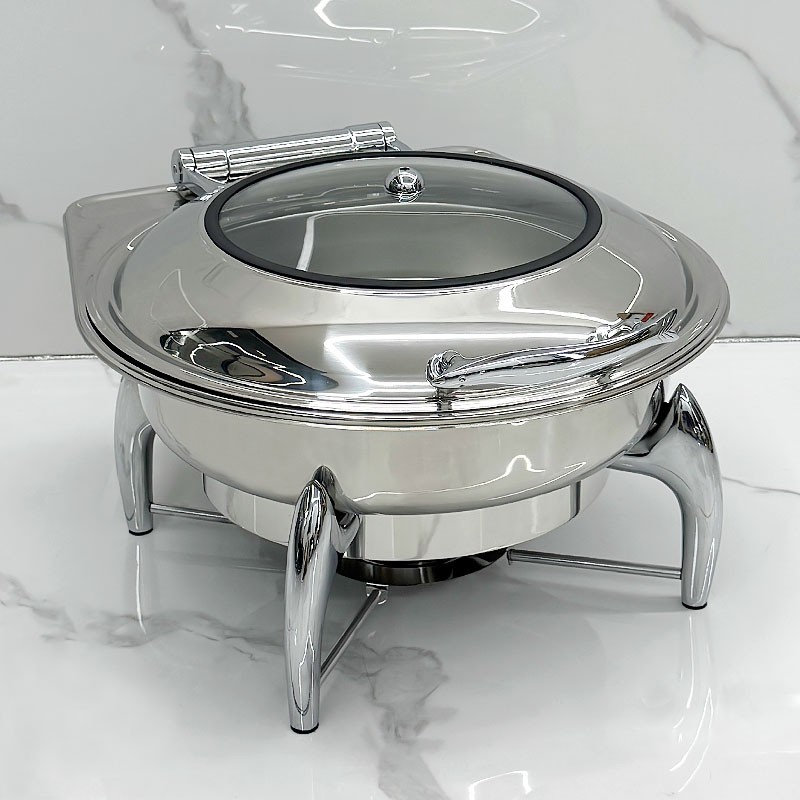 Chafing Dish Manufacturer - 6.5L Luxury Hydraulic Lid Round Food Warmer
