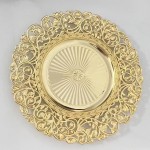 Charger Plates Factory - European Style 13 Inch Gold Plastic Charger Plates