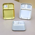 Divided Plate Manufacturer - Gold 3 Compartment Meal Snack Tray