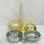 Chafing Dish Manufacturer - Golden Hanging Lid Round Buffet Food Warmer