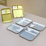 Divided Plate Manufacturer - Gold 3 Compartment Meal Snack Tray