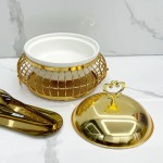 Chafing Dish Supplier - 2L Small Golden Ceramic Food Warmer for Home