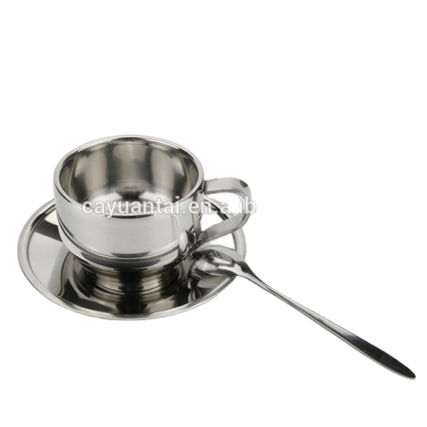 Coffee Cup Set Factory - Stainless Steel Double Wall Cup and Saucer