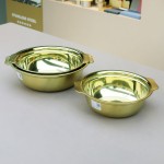 Soup Basin Manufacturer - Thickened Gold Hot Pot Double Ear Deepen Bowl