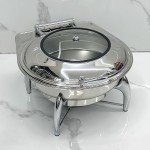 Food Warmer Factory - Silver Round Roll Tray Buffet Stove for Wedding