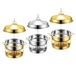Chafing Dish Manufacturer - 9L Gold Luxury Buffet Set with Hanging Lid