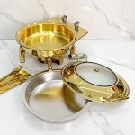 Chafing Dish Factory - Gold Round Buffet Food Warmer for 5 Star Hotel