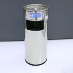 Ashtray Tray Supplier - Round Stainless Steel Commercial Dustbin
