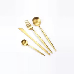 Cutlery Set Supplier - Commercial 304 Portuguese Gold Colored Silverware