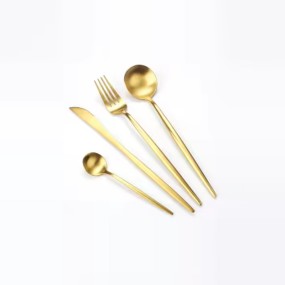 Cutlery Set Supplier - Commercial 304 Portuguese Gold Colored Silverware
