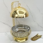Chafing Dish Manufacturer - Golden Hanging Lid Round Buffet Food Warmer