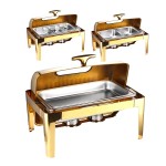 Chafing Dish Set Factory - Luxury Gold Stainless Steel Buffet Warmer