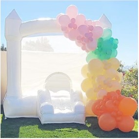 Soft Play Set Manufacturer - White Colorful Bounce House Playground