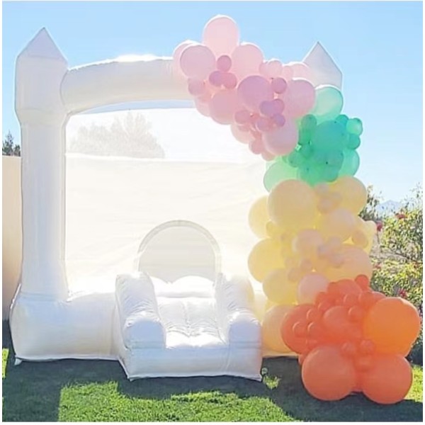 Soft Play Set Manufacturer - White Colorful Bounce House Playground