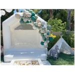 Bounce House Manufacturer - White Inflatable with Slide for Outdoor