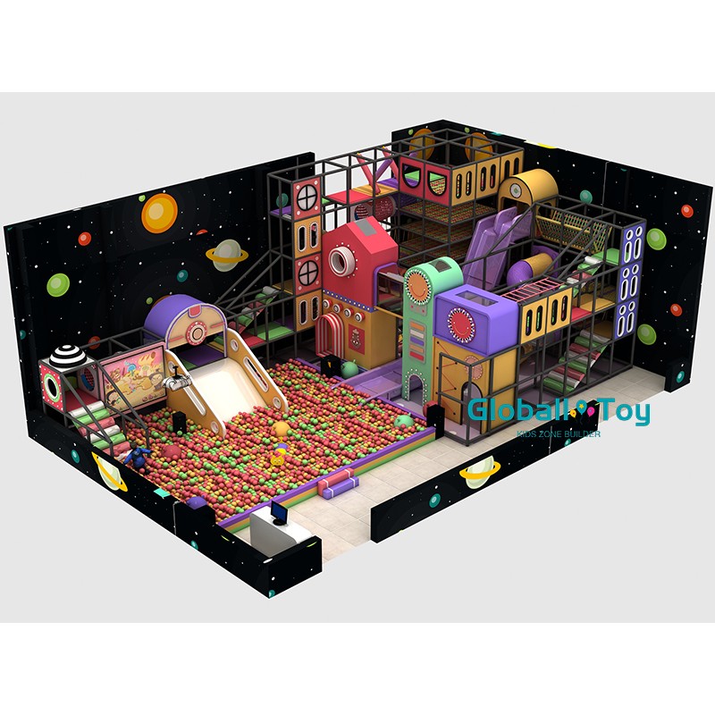 Indoor Playground Factory - Space Theme with Slide and Ball Pit