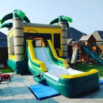 Bounce House Manufacturer - White Inflatable with Slide for Outdoor