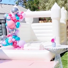 Inflatable Bouncer Factory - Rainbow Pastel Wedding Bounce House
